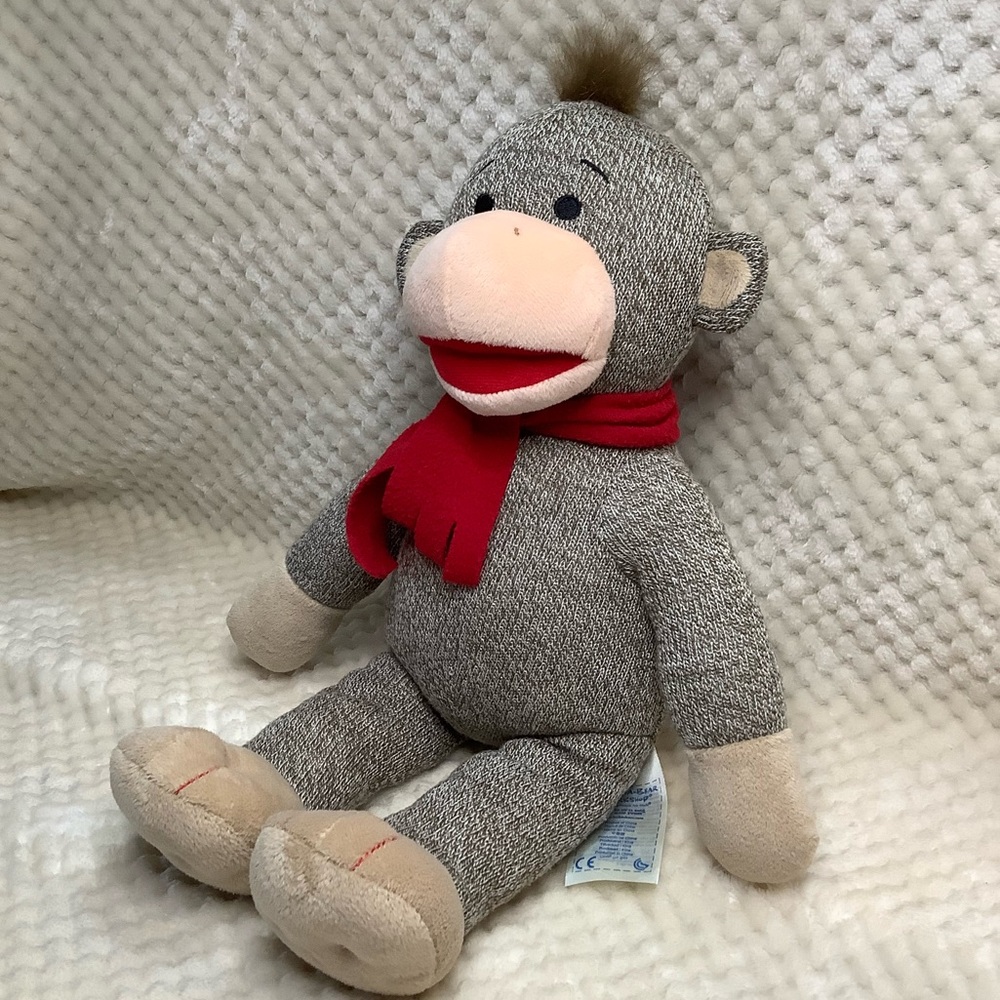 Build A Bear Plush Nick The Sock Monkey W Red Scarf Stuffed Animal Toy